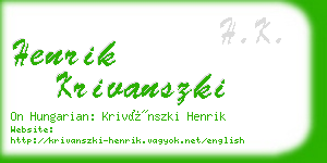 henrik krivanszki business card